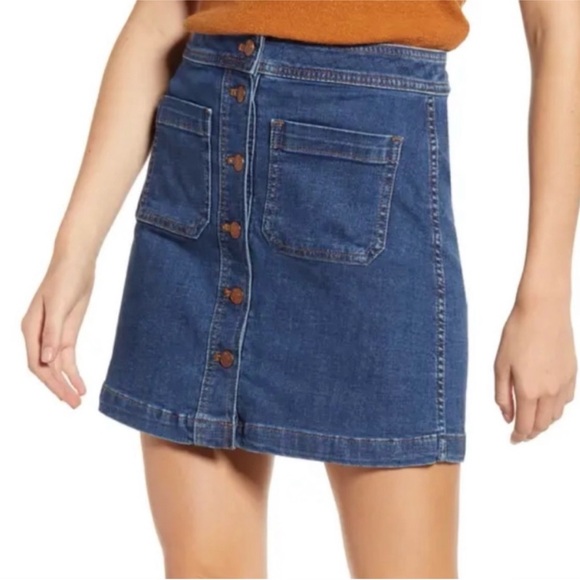 Madewell Dresses & Skirts - Madewell Stretch Denim A-Line Mini Skirt in Salisbury Wash 4